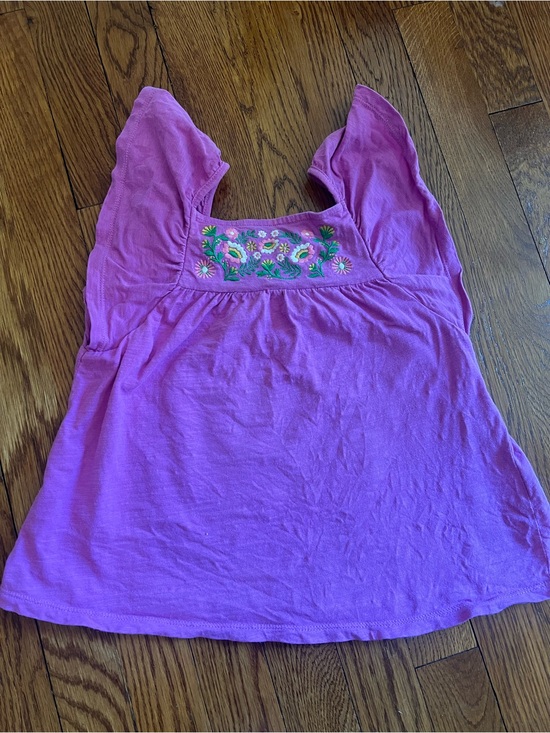 Boden Other - Girls purple floral embroidered Boden tank with ruffle sleeves